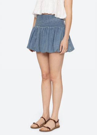 Sea New York Oli Denim Bubble Skirt In Blue