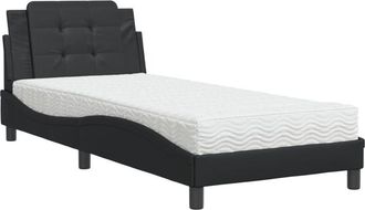 vidaXL Cama Con Colch&oacute;n Cuero Sint&eacute;tico Negro 100x200 Cm Vidaxl