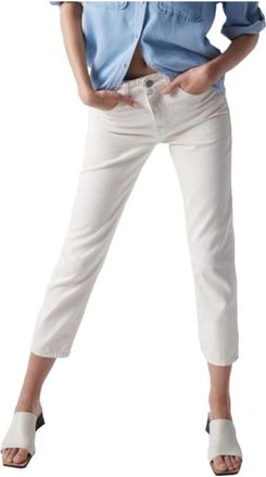 Salsa Cropped Broeken - Dames - Cropped Jeans - Wit - W28 L28 - Katoen - Jeans