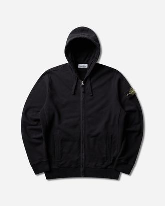 Stone Island Men s Organic Cotton Fleece Zip Hoodie Black