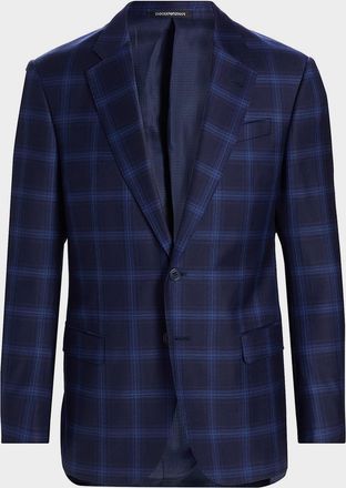Emporio Armani Men & apos;s Wool Plaid Single-Breasted Sport Coat