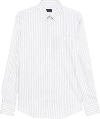 Paul & Shark Beige Striped Long-Sleeve Cotton Shirt