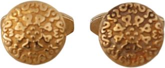 Dolce & Gabbana Gold Plated Brass Round Pin Men Mens Cufflinks