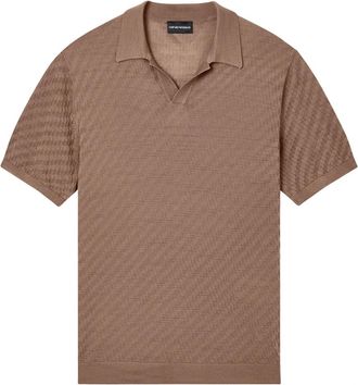 Emporio Armani Polo-kraag trui - Heren - Polos - Bruin - XL - Wol - Tops