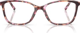 Dolce & Gabbana 54mm Rectangular Optical Glasses in Havana Pink Pearl/demo Lens at Nordstrom