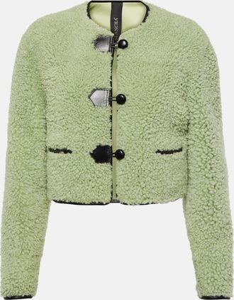 BLANCHA Leather-trimmed shearling jacket