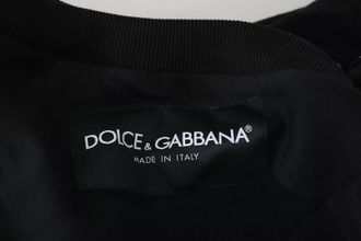 Dolce & Gabbana Womens Sequin Logo Embroidered Hoodie Black Cotton Hoodies