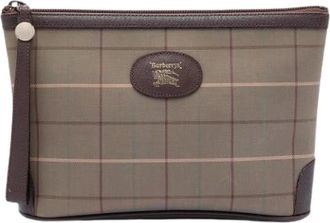 Burberry Pre-owned Clutches, female, Brown, Size: ONE SIZE Pre-owned Canvas Clutch