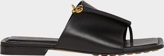 Bottega Veneta Leather Knot Flat Sandals