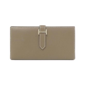 Herm&egrave;s Etoupe Gray Soufre Epsom Leather Long Wallet (Bi-Fold) (Pre-Owned)