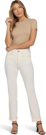 NYDJ Straight Triple Stitch Jeans in Vintage White Womens Clothing Vintage White : 10 29, Cotton/Denim/Elastane