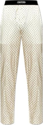 Tom Ford Zijden Pyjamabroek - Heren - Pyjama - Beige - L - Leer - Nachtkleding