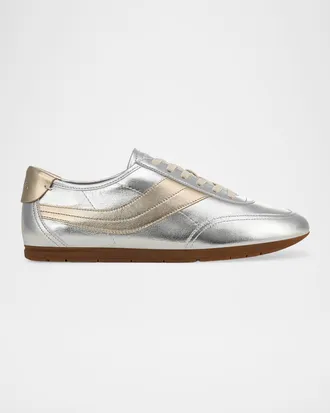 Vince LA Runner Metallic Leather Low-Top Sneakers