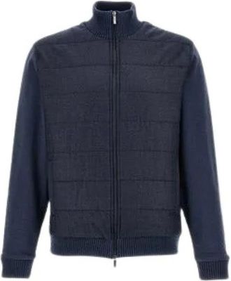 Fay Giubbino Zip Ricamo - Heren - Zomerjassen - Blauw - XL - Jassen