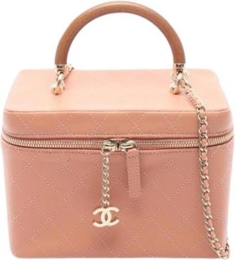 Chanel Pre-owned A57343 Matelasse Handtas - Dames - Vintage Mini Tas - Roze - ONE Size - Leer - Vintage
