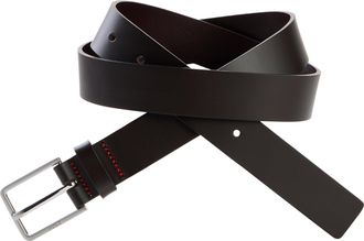 HUGO BOSS Lederg&uuml;rtel HUGO Gael Sz30, Herren, Gr. 11,5, schwarz braun 202, Leder, unifarben, G&uuml;rtel Lederg&uuml;rtel, mit Logopr&auml;gung