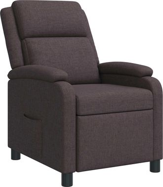 vidaXL Recliner Marr&oacute;n Oscuro Tela Vidaxl