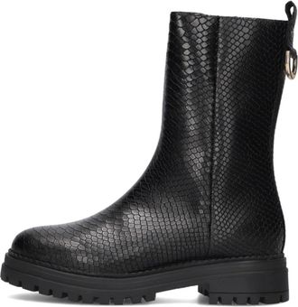Omoda Schoenen, Dames, Zwart, 37 EU, Leer, Zwarte Leren Croco Enkelboots