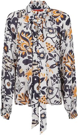 La DoubleJ V-Neck Cerere Blouse In Moroccan Crepe