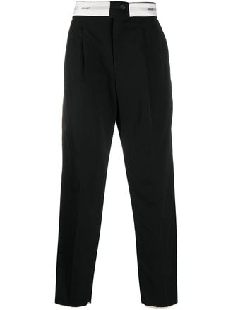 AMBUSH folded waist trousers - men - Cotton/Wool - 1 - Black