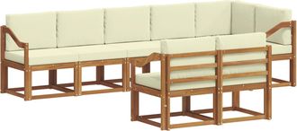 vidaXL Conjunto De Sof&aacute;s De Exterior 8 Uds. Natural Y Crema Vidaxl