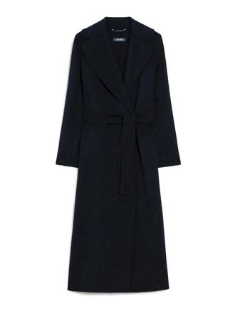 Max Mara Poldo Coat In Blue Wool Drape