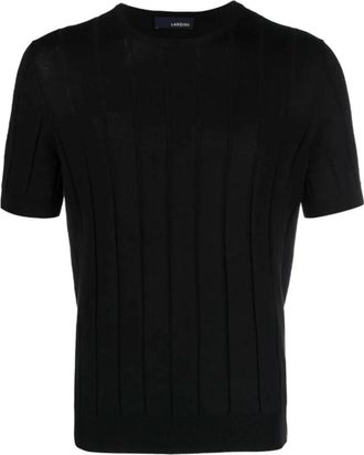 Lardini T-shirt met ronde hals - Heren - Ronde hals truien - Zwart - 3XL - Katoen - Truien & Vesten