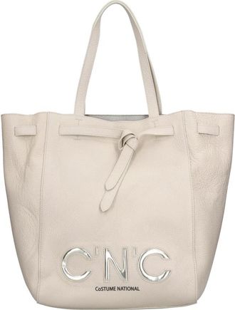 Costume National Leren Tote Tas - Dames - Shoppers - Beige - ONE Size - Leer - Tassen