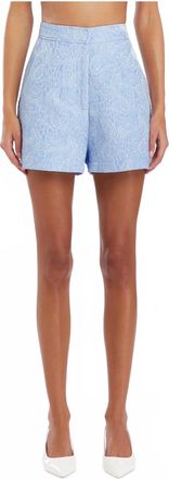 Amanda Uprichard Reeves Remington Brocade Shorts In Powder Blue
