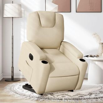 vidaXL Vidaxl - Poltrona Alzapersona Reclinabile Elettrica Crema in Tessuto