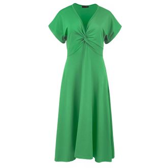 M&oacute;veis Conquista Womens Green Knot Detail Midi Dress - Size Medium