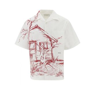 Prada Printed cotton bowling shirt Man M