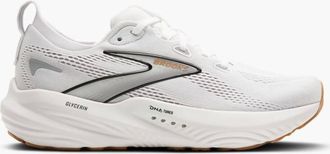 Brooks Womens Glycerin 22 Running Shoes In White Grey Black