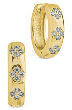 Sterling Forever Aisha Cubic Zirconia Star Huggie Hoop Earrings in Gold at Nordstrom Rack