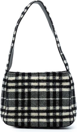 Burberry Womens Pre-owned Vintage Check Wool Shoulder Bag - Black Textile - One Size