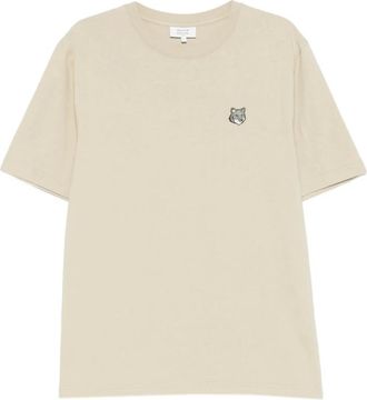 Maison Kitsun&eacute; T-Shirts, male, Beige, Size: 2XL Fox Head Comfort Tee-Shirt