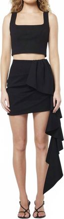 Elliatt Purim Crop Top And Mini Skirt Set In Black