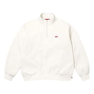 SUPREME SS26 Small Box Half Zip Pullover White SUP-SS26-200-WHT