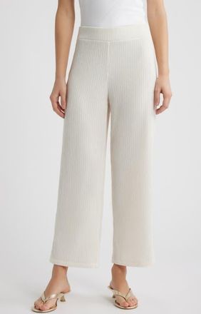 Anne Klein Pull-On Crop Wide Leg Pants in White Dove at Nordstrom, Size X-Large