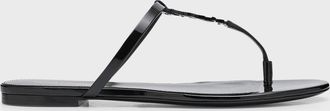 Saint Laurent Cassandra Patent YSL Thong Slide Sandals