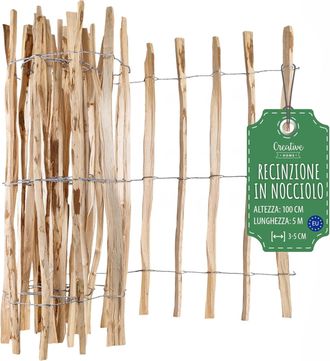 Creative Home Recinzione Nocciolo 100x5 M - Spazio Listelli 3-5 Cm