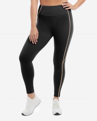 Danskin Corset 7/8 Leggings Supersculpt Waistband In Black Salt