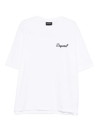 Dsquared2 White Cotton T-Shirt With Logo
