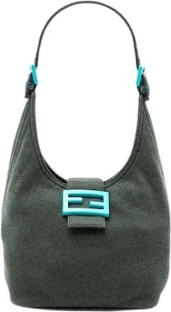 Fendi Pre-owned Vintage Schoudertas - Dames - Vintage Schoudertas - Groen - ONE Size - Katoen - Vintage