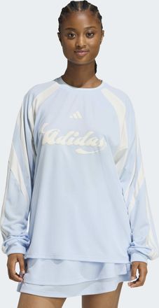 adidas Langarmshirt ADIDAS SPORTSWEAR W HER LS, Damen, Gr. M, crystal sky, sanftes wei&szlig;, Obermaterial: 100% Polyester, Shirts Langarmshirt