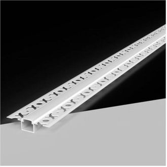 Trade Shop Trade Shop - Perfil De Aluminio Empotrado De 5pz Para Placas De Yeso Con Cubierta Opaca 2mt 2mt