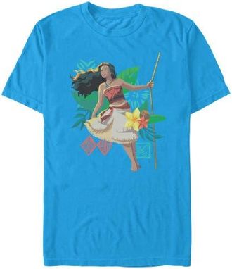 Disney Mens Moana Hibiscus Portrait Swing T Shirt in Sapphire at Nordstrom, Size Xxx-Large