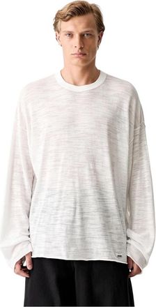 Represent Long Sleeve Slub Knit T-Shirt - Heren - Longsleeves - Wit - S - Katoen - Tops