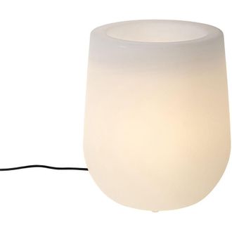 QAZQA Fioriera illuminata flowerpot - Moderno - Plastico - Bianco - Tondo E27 Max. 1 x 8.5 Watt - Qazqa