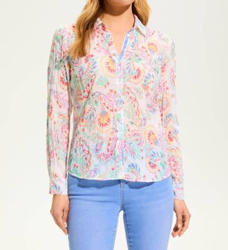 FDJ Crinkle Printed Shirt Blouse In Novice Paisley
